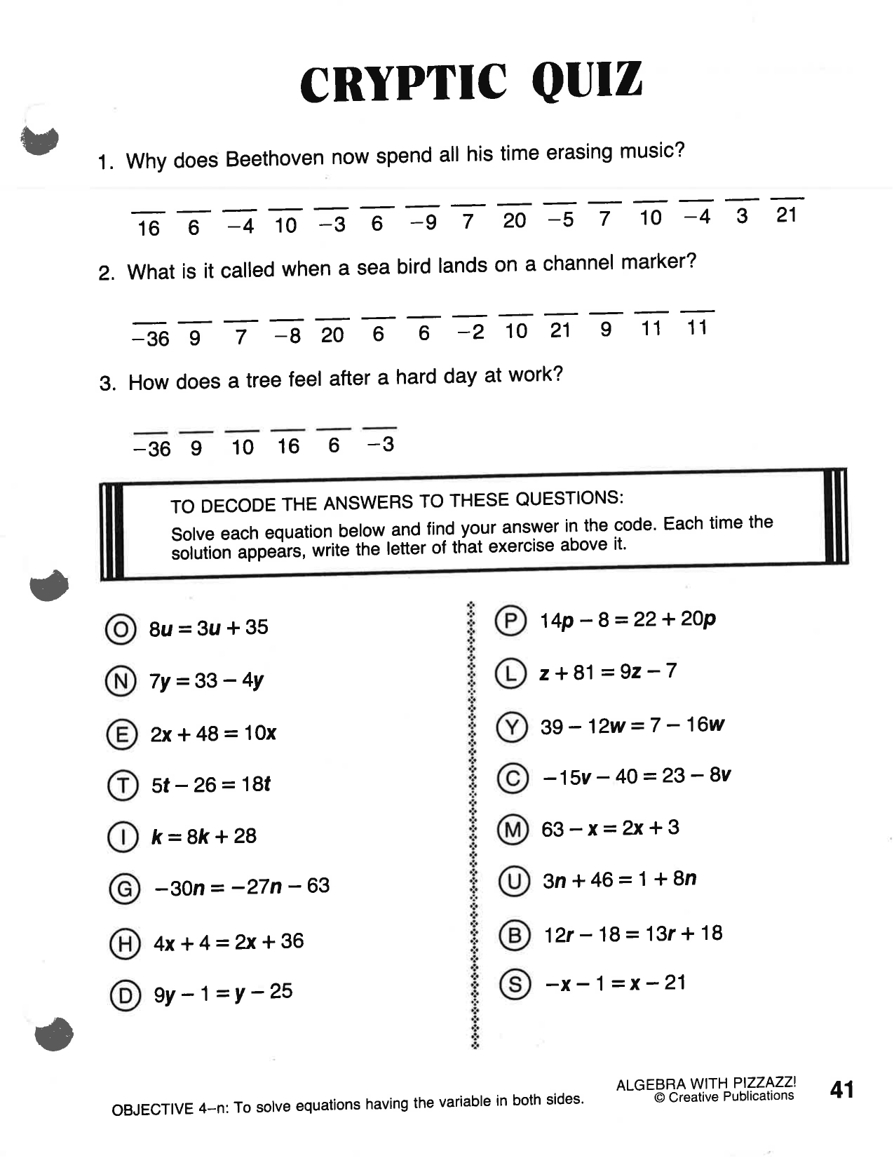 Crypticquizeightbuttons Along With Cryptic Quiz Math Worksheet Answers