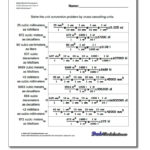 Cubic Centimeters To Liters Pertaining To Si Unit Conversion Worksheet