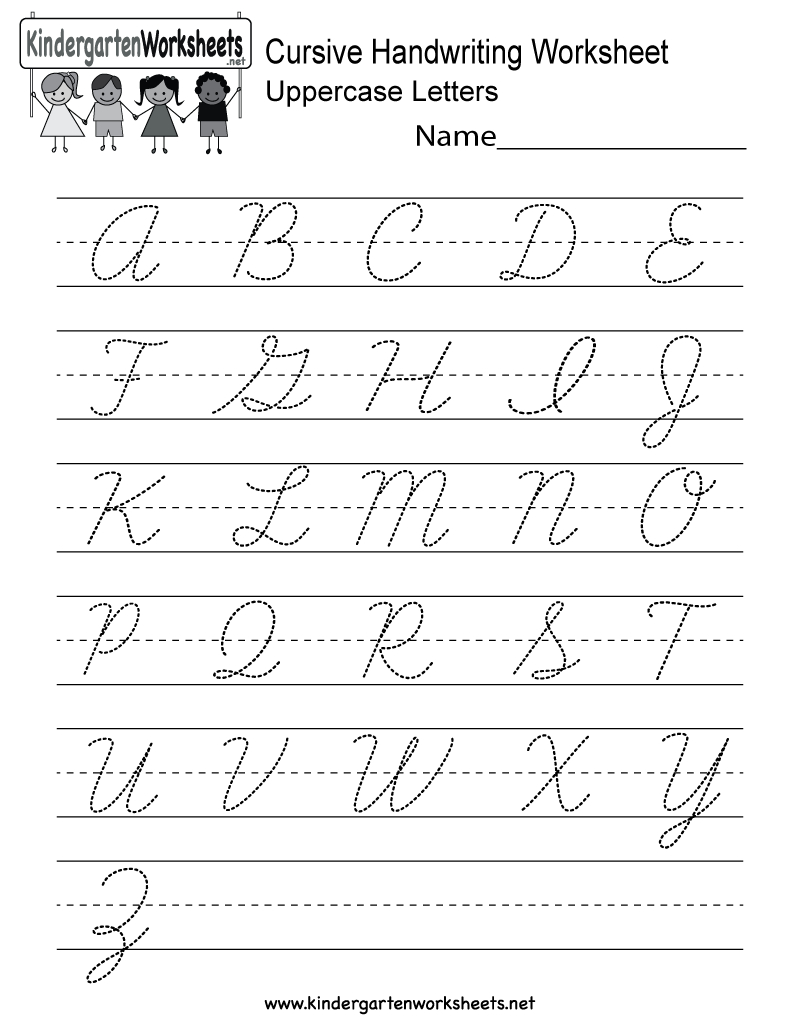 Cursive Handwriting Worksheet  Free Kindergarten English Worksheet Pertaining To Handwriting Worksheets Name