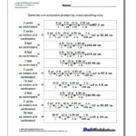 Customary And Metric Throughout English To Metric Conversion Worksheet