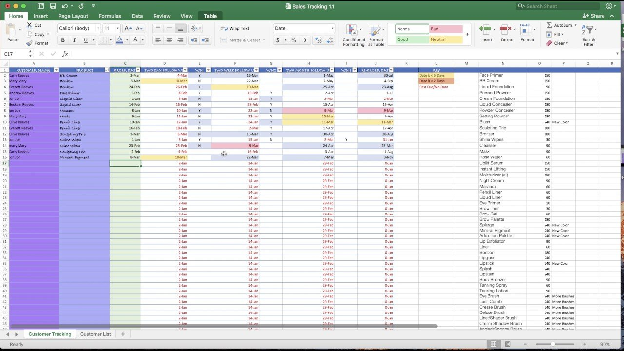 Customer Tracking Spreadsheet Demo Pt 1   Youtube And Customer Tracking Excel Template