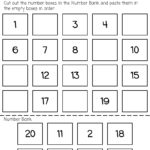 Cut And Paste Missing Numbers Up To 20  Eduprintables Intended For Counting Worksheets 1 20