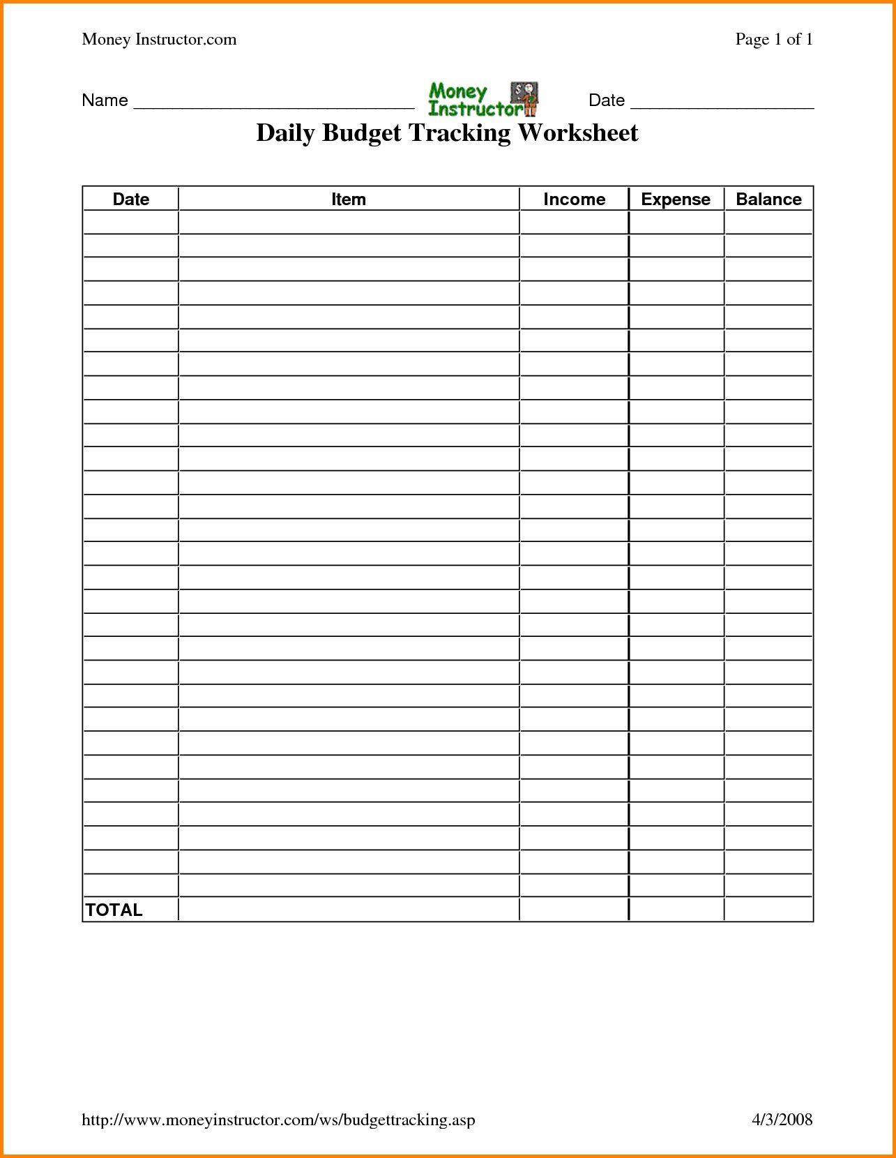Daily Expenses Budget Readsheet Templates Expense Free Download Within Daily Budget Worksheet Pdf