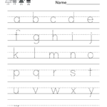 Dash Trace Handwriting Worksheet  Free Kindergarten English Also Tracing Worksheets For Kindergarten