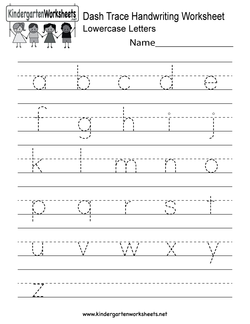 Dash Trace Handwriting Worksheet  Free Kindergarten English Pertaining To Alphabet Practice Worksheets