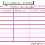 Debt Snowball Worksheet  The Frugal Biddy Inside Debt Snowball Worksheet