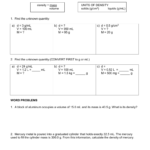 Density Calculations Worksheet I And Mass Volume And Density Worksheet Answers