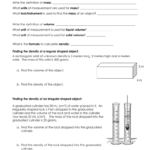 Density Worksheet For Graduated Cylinder Worksheet Answer Key