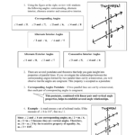 Determining Angle Measure With Parallel Lines Examples Along With Parallel Lines Cut By A Transversal Worksheet Answer Key