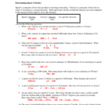 Determining Speed Velocity Or Speed And Velocity Worksheet Answers