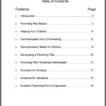Developing A Child Custody Parenting Plan  Pdf Throughout Co Parenting Worksheets