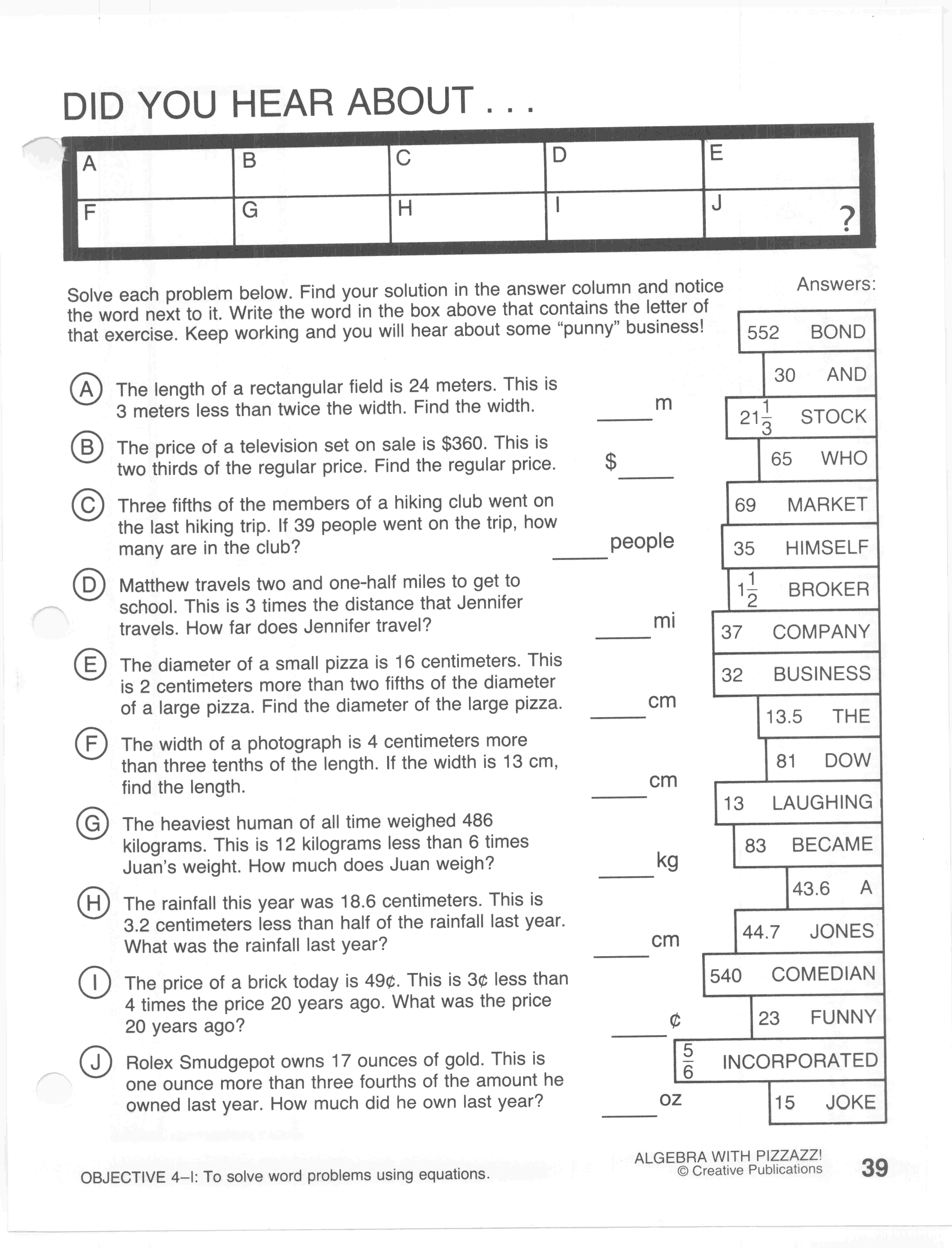 Did You Hear About Math Worksheet Answers B 37 11919672405 – Math Pertaining To Did U Hear About Math Worksheet Answers