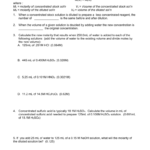 Dilutions Worksheet As Well As Molarity By Dilution Worksheet