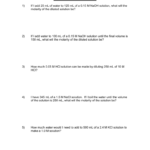 Dilutions Worksheet For Molarity By Dilution Worksheet