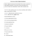 Direct And Indirect Object Worksheets  Pronouns As Direct Objects With Regard To Grammar Complements Worksheet