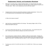 Displacementvelocity And Acceleration Worksheet For Distance And Displacement Worksheet Answers