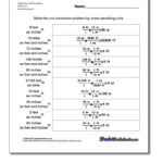 Distance Conversion Pertaining To Algebra 1 Unit Conversion Worksheet Answers
