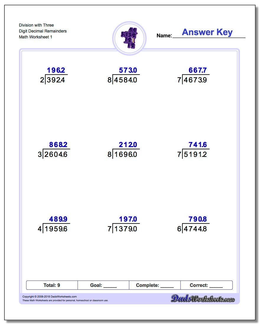 Division With Decimal Results Along With Dividing Decimals By Decimals Worksheet