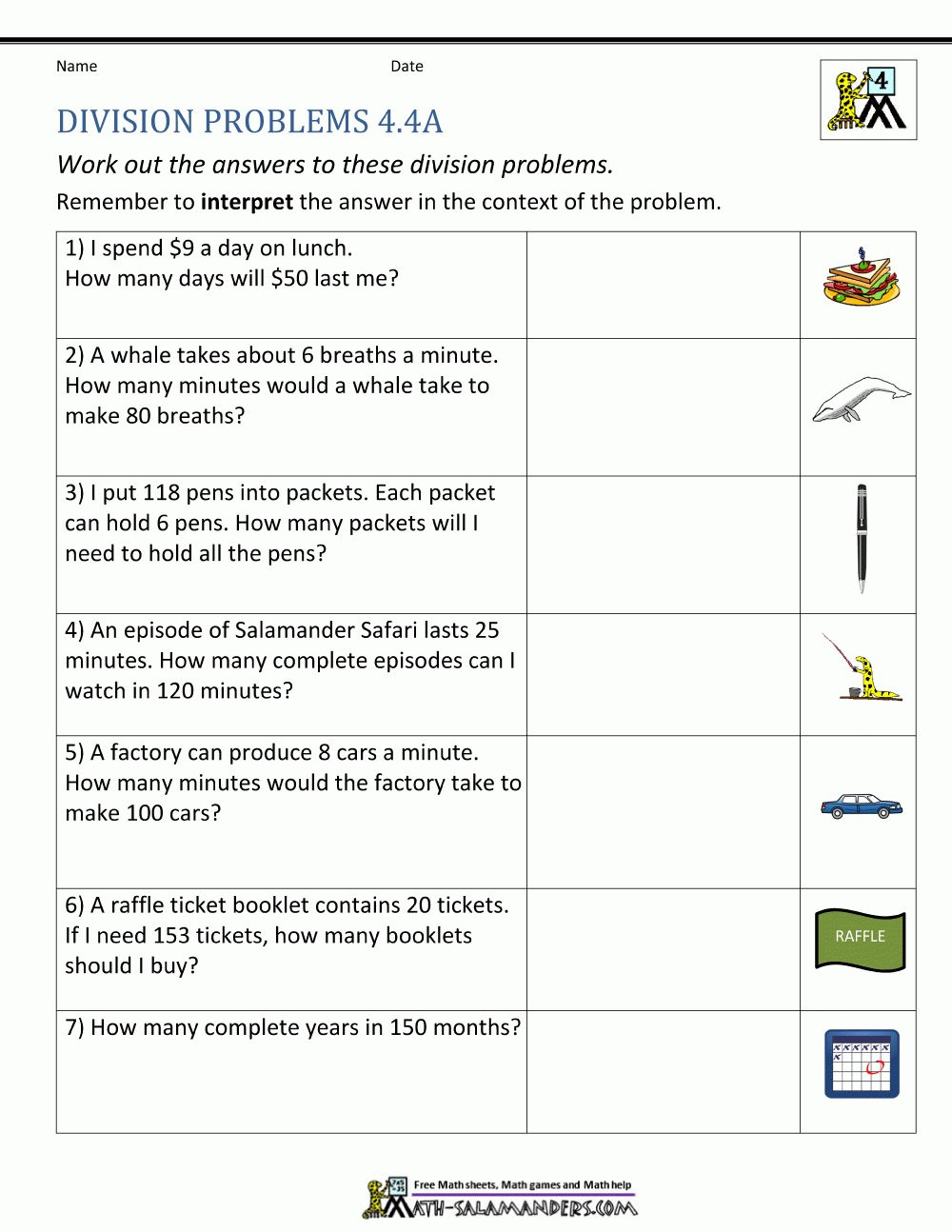 Division Worksheets Grade 4 Also Maths Worksheets For Class 4