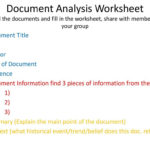 Document Analysis Worksheet Read The Documents And Fill In The Inside Document Analysis Worksheet