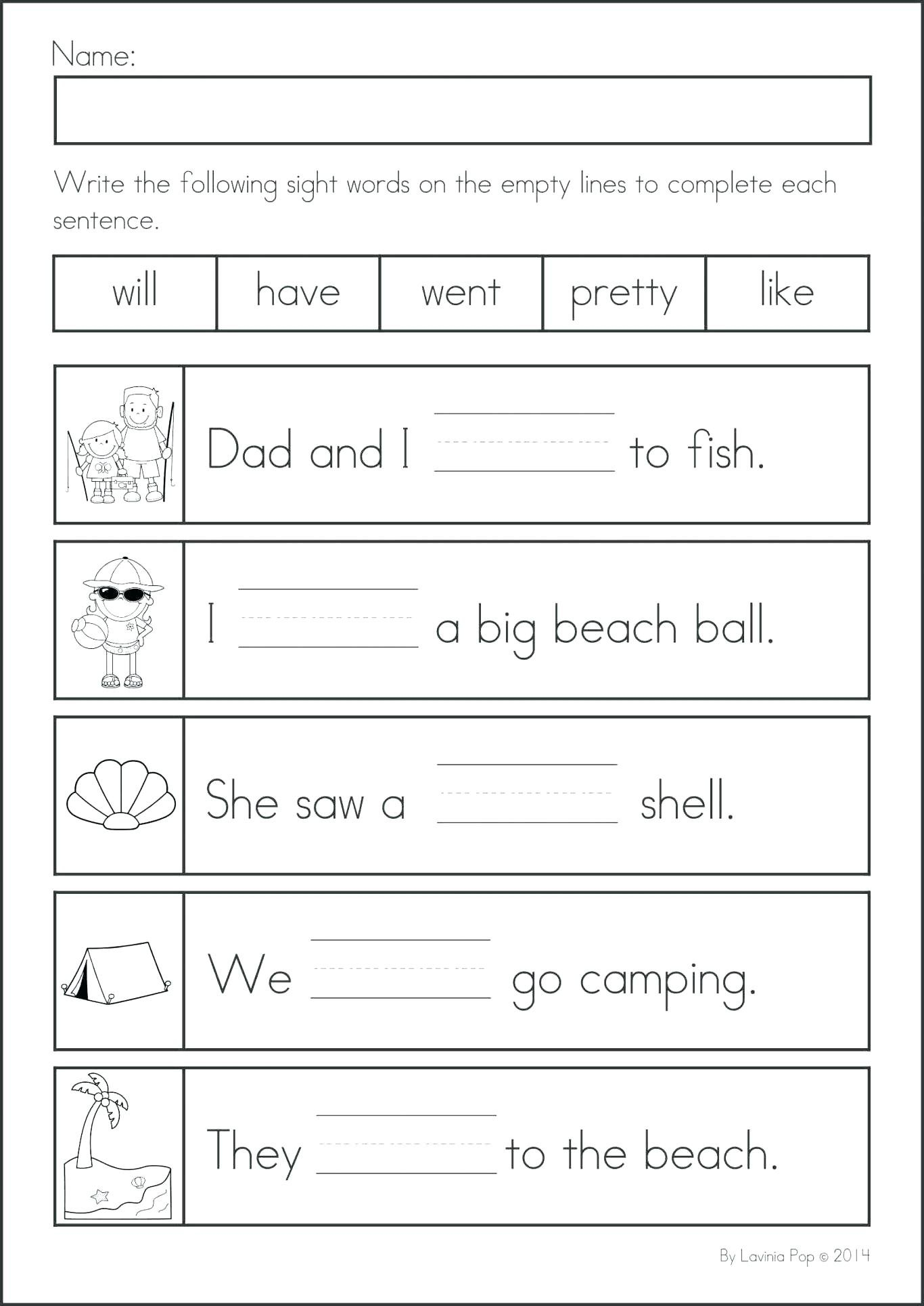 Dolch Sight Word Kindergarten Math Kindergarten Math Worksheets With Dolch Sight Words Worksheets