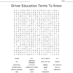 Driver Education Word Search  Wordmint For Drivers Ed Chapter 4 Worksheet Answers