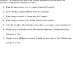 East Meets West Effects Of The Crusades Grade Seven  Pdf With Regard To Crusades And Culture In The Middle Ages Worksheet Answers