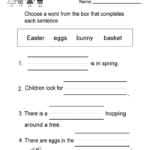 Easter Reading Worksheet  Free Kindergarten Holiday Worksheet For Kids Regarding Reading For Kid Worksheet