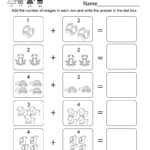 Easy Addition Worksheet  Free Kindergarten Math Worksheet For Kids Intended For Addition Worksheets For Kindergarten Pdf