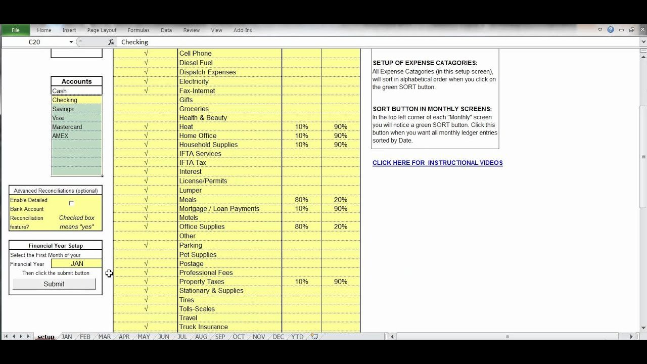Easy Bookkeeping Software For Usa Truck Drivers / Owner Operators ... Inside Ooida Cost Per Mile Spreadsheet