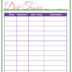 Easy To Use Free Printable Debt Tracker To Help Get Out Of Debt Faster In Free Printable Debt Payoff Worksheet