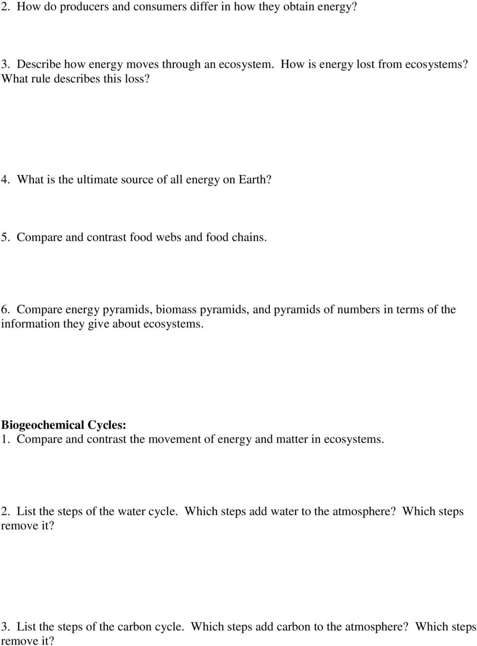 Ecology Module B Anchor 4  Pdf With Energy Through Ecosystems Worksheet