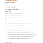 Ecology Worksheets For Principles Of Ecology Worksheet Answers