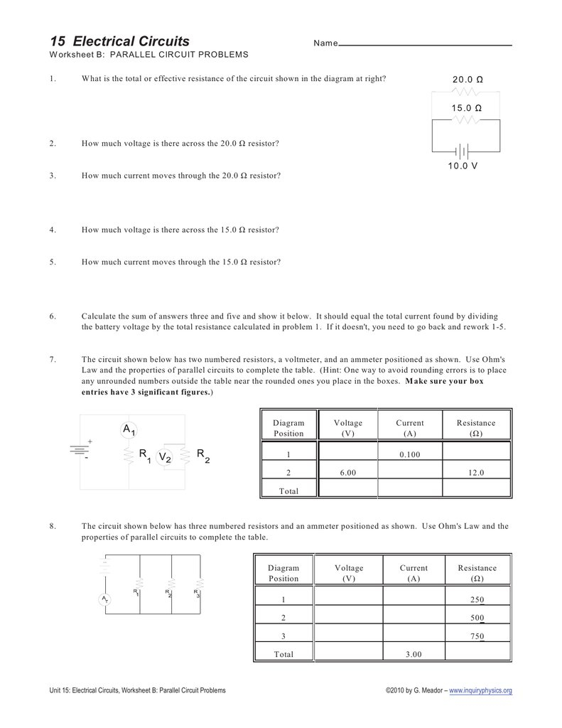 Electrical Circuits Circuits Worksheet Answers Nice Work Power And As Well As Electrical Circuit Worksheets