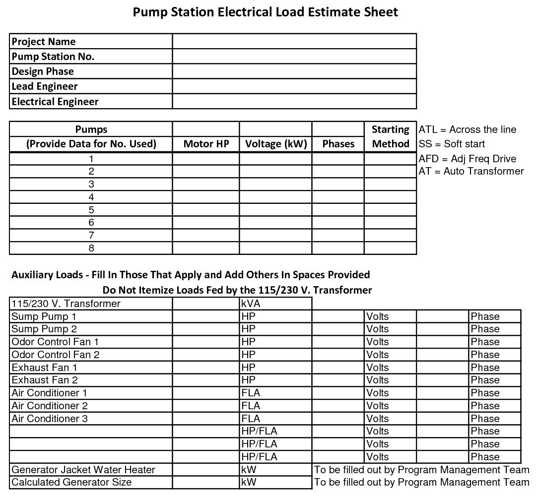 Electrical Load Estimating Sheet  Electrical Construction Sheets With Regard To Construction Estimating Worksheets