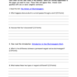Electricity And Magnetism Webquest Throughout Worksheet Intro To Magnetism Answers