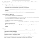 Elements Compounds  Mixtures Worksheet And Elements Compounds And Mixtures Worksheet