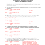 Empirical And Molecular Formulas For Chemistry Unit 4 Worksheet 1