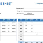 Employee Time Sheet (Weekly, Monthly, Yearly) With Regard To Employee Production Tracking Spreadsheet