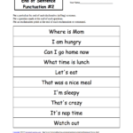End Of Sentence Punctuation Printable Worksheets Enchantedlearning Throughout Grammar Worksheets Pdf