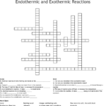 Endothermic And Exothermic Reactions Crossword  Wordmint Together With Endothermic And Exothermic Reaction Worksheet Answers