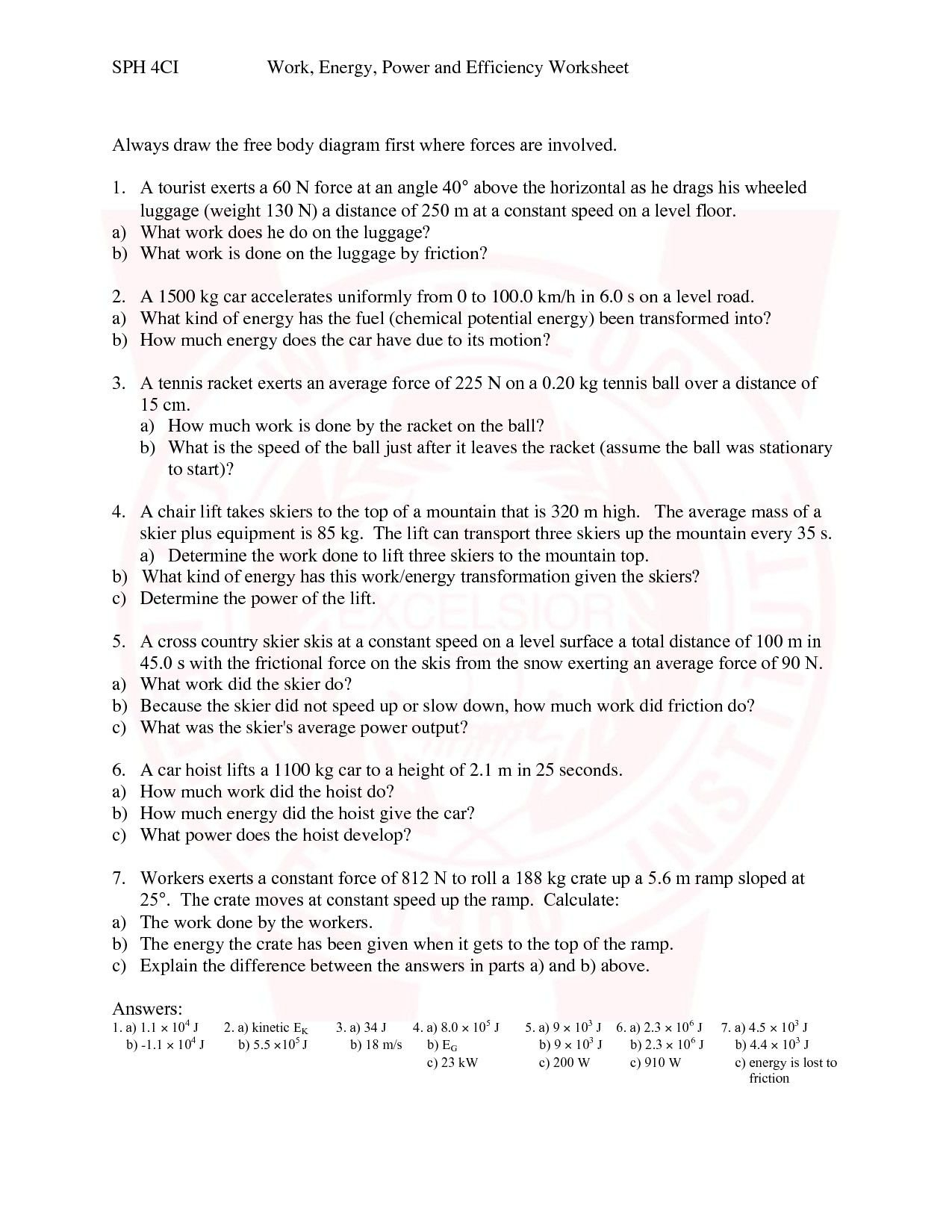 Energy Conversion And Conservation Worksheet Answers 5 2 Intended For Energy Conversion And Conservation Worksheet Answers 5 2
