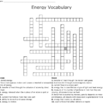 Energy Vocab Crossword  Wordmint As Well As Energy Vocabulary Worksheet