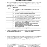Energy Worksheet 4 Energy Storage Mechanisms And Total Mechanical Within Gravitational Potential Energy Worksheet With Answers