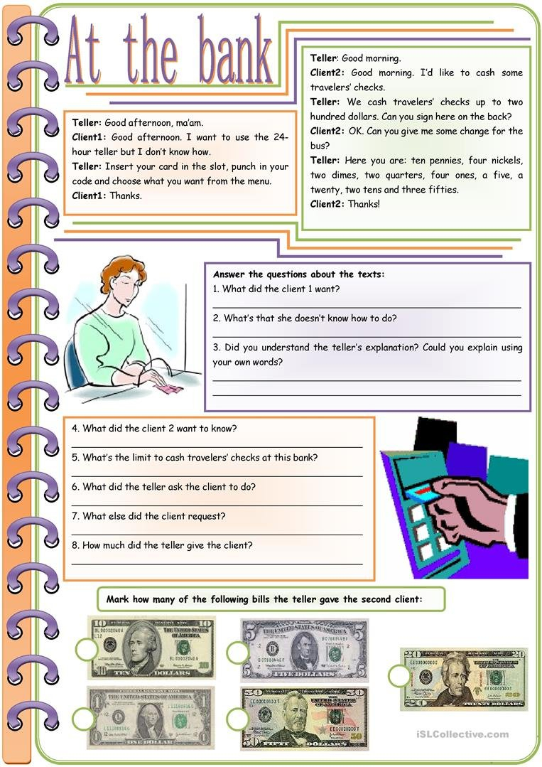 English Esl Banking Worksheets  Most Downloaded 9 Results With Banking Vocabulary Worksheet