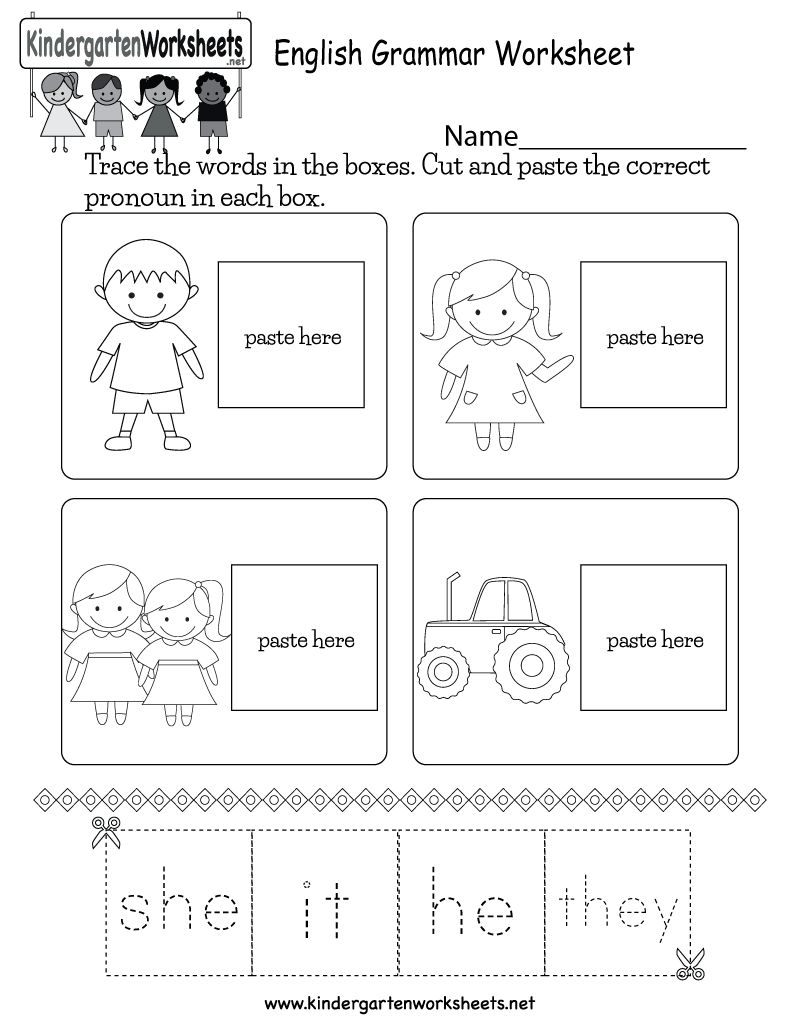 English Grammar Worksheet  Free Kindergarten English Worksheet For Kids Together With Noun Worksheets For Kindergarten