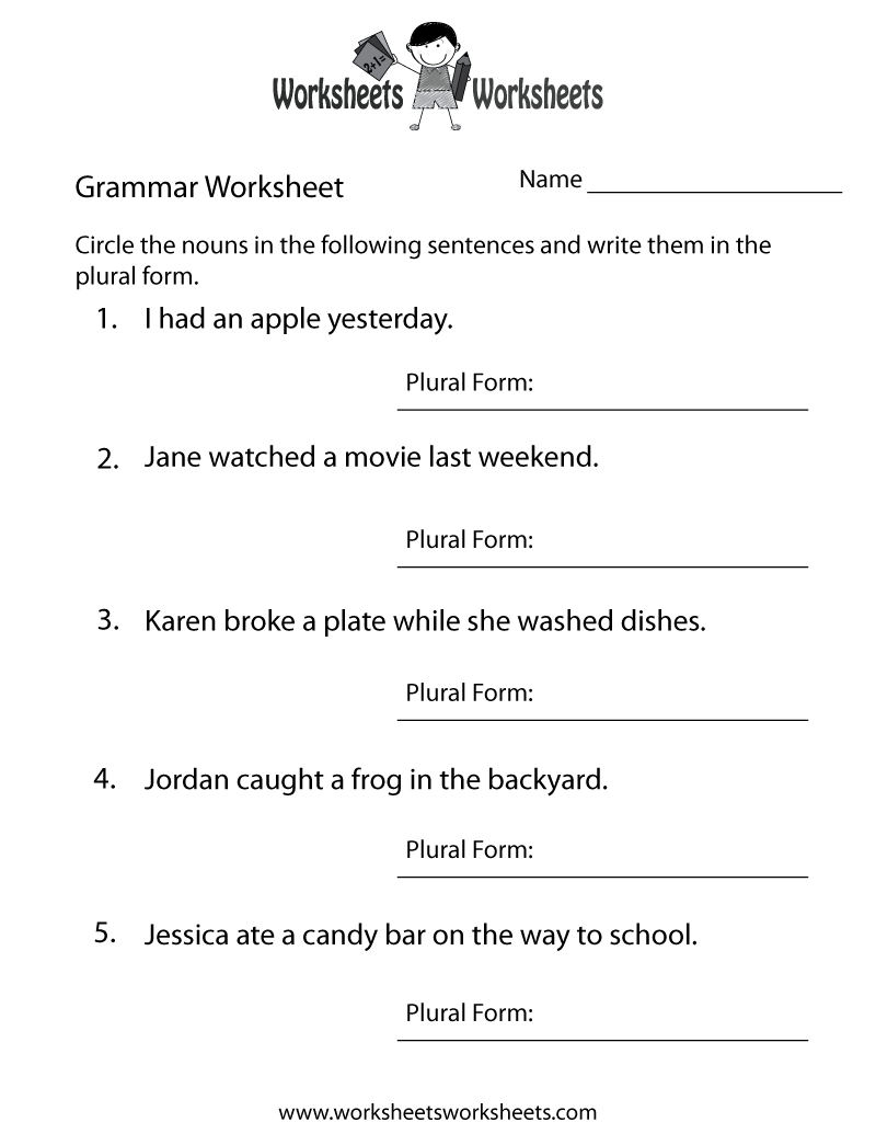 English Grammar Worksheet  Free Printable Educational Worksheet Or Grammar Worksheets Pdf