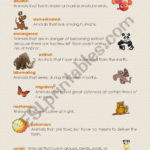 English Worksheets Animal Behaviour 5 Pages With Regard To Animal Behavior Worksheet