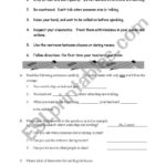 English Worksheets Class Rules For Staying On Task Worksheets