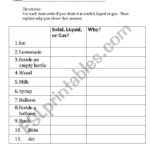 English Worksheets Solid Liquid Gas Within Solid Liquid Gas Worksheet